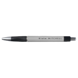 Eenvoudige Monogram Naam Modern Grijs Pen