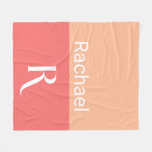Eenvoudige Monogram Naam Typografie Fleece Deken (Voorkant (Horizontaal))