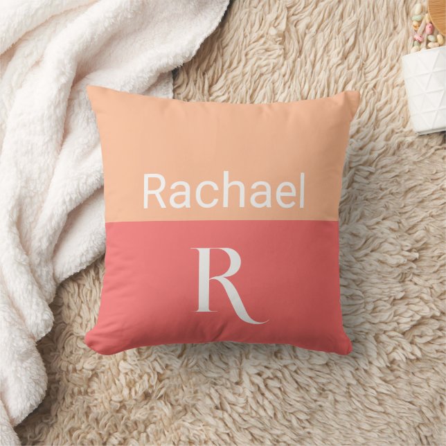 Eenvoudige Monogram Naam Typografie Kussen (Deken)