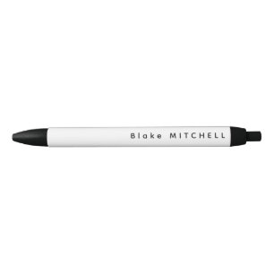 Eenvoudige Monogram Naam Wit Uniek Zwarte Inkt Pen