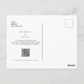 Eenvoudige monogram Opslaan de datum-QR-code Briefkaart (Achterkant)