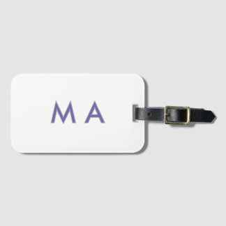 Eenvoudige monogram paars grijs voeg je naam toe m bagagelabel