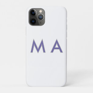 Eenvoudige monogram paars grijs voeg je naam toe m Case-Mate iPhone case