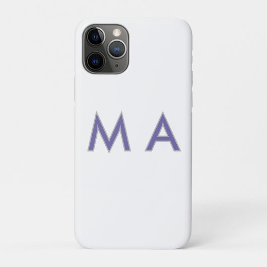 Eenvoudige monogram paars grijs voeg je naam toe m Case-Mate iPhone case (Achterkant)