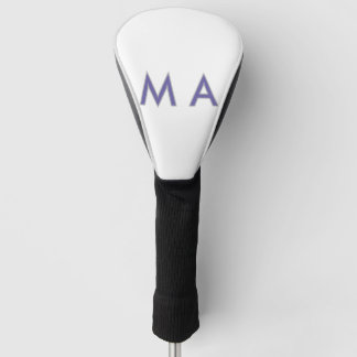 Eenvoudige monogram paars grijs voeg je naam toe m golfheadcover