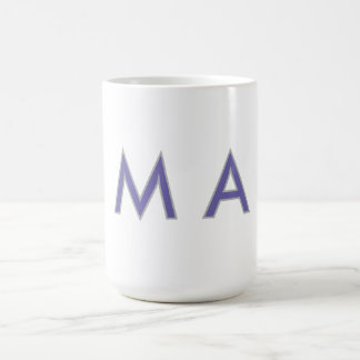 Eenvoudige monogram paars grijs voeg je naam toe m koffiemok