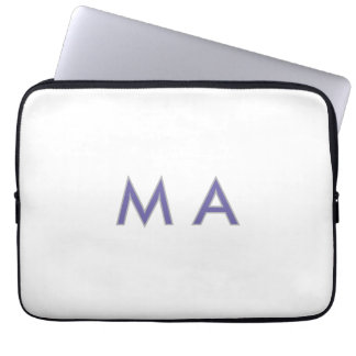 Eenvoudige monogram paars grijs voeg je naam toe m laptop sleeve