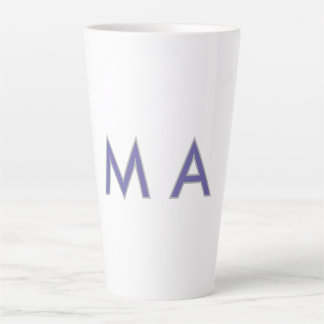 Eenvoudige monogram paars grijs voeg je naam toe m latte mok