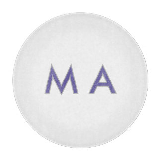 Eenvoudige monogram paars grijs voeg je naam toe m snijplank