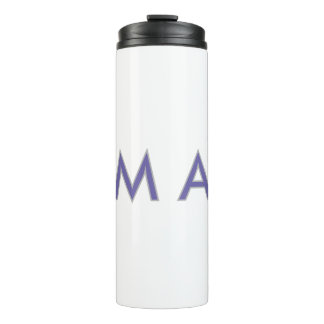 Eenvoudige monogram paars grijs voeg je naam toe m thermosbeker