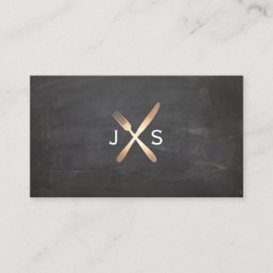 Eenvoudige monogram persoonlijke chef-kok catering visitekaartje