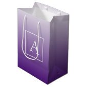 Eenvoudige monogram | Pretty paarse gradiënt ombré Medium Cadeauzakje (Voorkant Gekanteld)