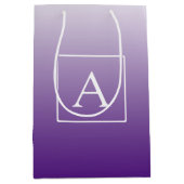 Eenvoudige monogram | Pretty paarse gradiënt ombré Medium Cadeauzakje (Voorkant)