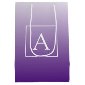 Eenvoudige monogram | Pretty paarse gradiënt ombré Medium Cadeauzakje (Achterkant)