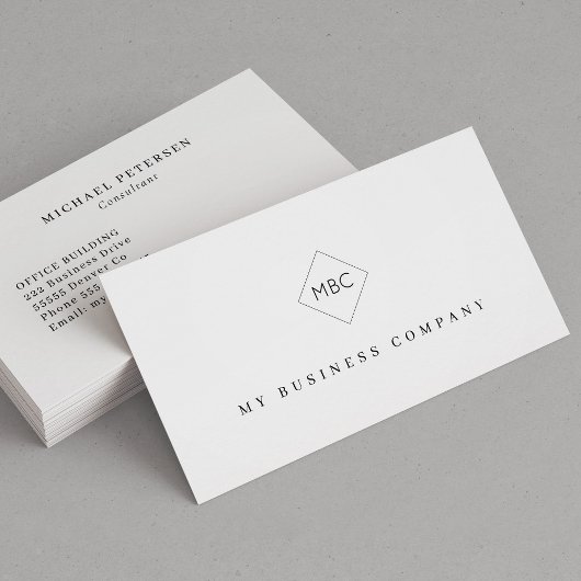Eenvoudige monogram professionele minimalistische  visitekaartje