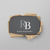 Eenvoudige Monogram QR-code Grijs | Verbind met Mi Visitekaartje