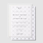 Eenvoudige Monogram Rand Foto bruiloft Vellum Uitnodigingen (Offset (Uitnodiging))