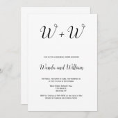 Eenvoudige monogram repetitie diner uitnodigingen (Voorkant / Achterkant)