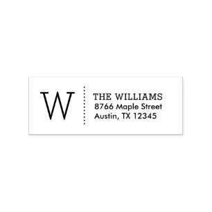 Eenvoudige Monogram Retouradres Stempel