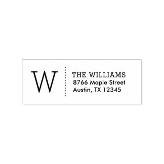 Eenvoudige Monogram Retouradres Stempel