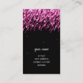 Eenvoudige monogram roze falling sterren visitekaartje (Achterkant)