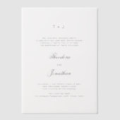 Eenvoudige Monogram Script Wedding Vellum Uitnodigingen (Voorkant)