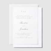 Eenvoudige Monogram Script Wedding Vellum Uitnodigingen (Offset)