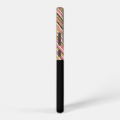 Eenvoudige monogram Stripes Abstract Roze Geel Gou Samsung Galaxy Hoesje (Rechterkant)