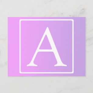 Eenvoudige monogram   Subtiele roze/paarse ombré Briefkaart