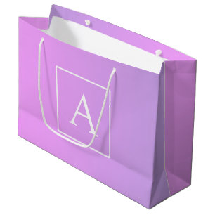 Eenvoudige monogram Subtiele roze/paarse ombre Groot Cadeauzakje