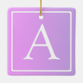 Eenvoudige monogram | Subtiele roze/paarse ombre Keramisch Ornament (Achterkant)