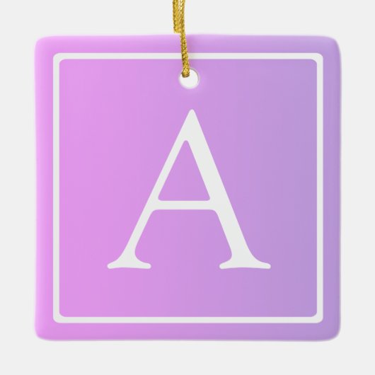 Eenvoudige monogram | Subtiele roze/paarse ombre Keramisch Ornament (Voorkant)