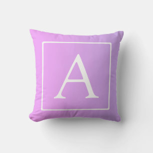 Eenvoudige monogram Subtiele roze/paarse ombré Kussen