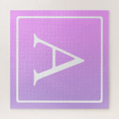Eenvoudige monogram | Subtiele roze/paarse ombre Legpuzzel (Horizontaal)