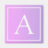Eenvoudige monogram | Subtiele roze/paarse ombre Magneet (Voorkant)
