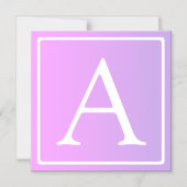 Eenvoudige monogram | Subtiele roze/paarse ombre Magnetische Uitnodiging (Voorkant)