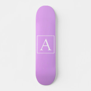Eenvoudige monogram   Subtiele roze/paarse ombré Persoonlijk Skateboard