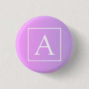 Eenvoudige monogram   Subtiele roze/paarse ombre Ronde Button 3,2 Cm