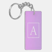 Eenvoudige monogram | Subtiele roze/paarse ombre Sleutelhanger (Voorkant Links)