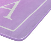 Eenvoudige monogram | Subtiele roze/paarse ombre Snijplank (Hoek)