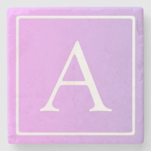 Eenvoudige monogram   Subtiele roze/paarse ombre Stenen Onderzetter