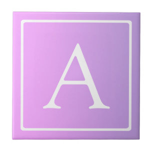 Eenvoudige monogram Subtiele roze/paarse ombré Tegeltje