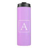 Eenvoudige monogram | Subtiele roze/paarse ombre Thermosbeker (Voorkant)