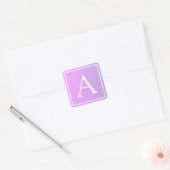 Eenvoudige monogram | Subtiele roze/paarse ombre Vierkante Sticker (Envelop)