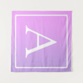 Eenvoudige monogram | Subtiele roze/paarse ombre Wandkleed (Voorkant (horizontaal))