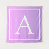 Eenvoudige monogram | Subtiele roze/paarse ombre Wandkleed (Voorkant)