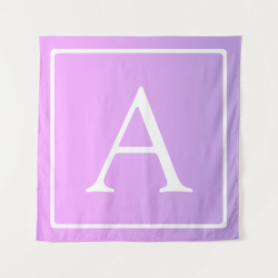 Eenvoudige monogram   Subtiele roze/paarse ombre Wandkleed