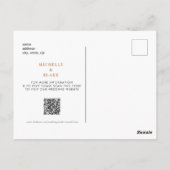 Eenvoudige monogram Terracotta sparen de Code van  Briefkaart (Achterkant)