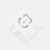 Eenvoudige Monogram Trouw Servet (Hoek)