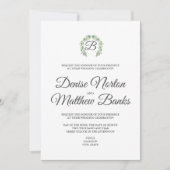 Eenvoudige Monogram Trouw Uitnodiging (Voorkant)